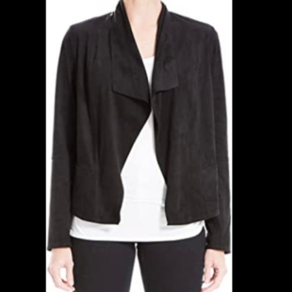 MAX STUDIO Faux Suede Black Jacket Size M NWT